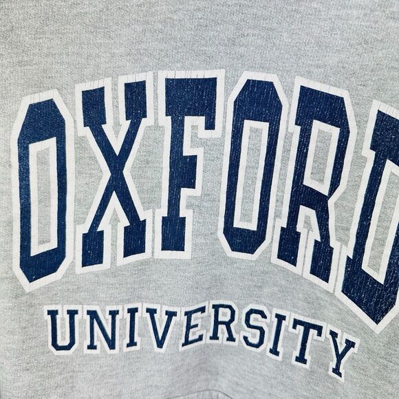Vintage The Varsity Shop Oxford University Men’s Light Gray Hoodie Sz M - Picture 2 of 5